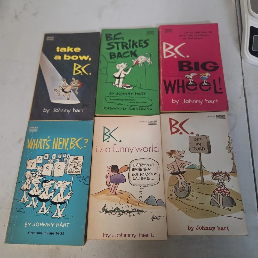 Johnny Hart B.C. Cartoon Comic Strip Books Lot of 6 Paperbacks 1960s Vintage